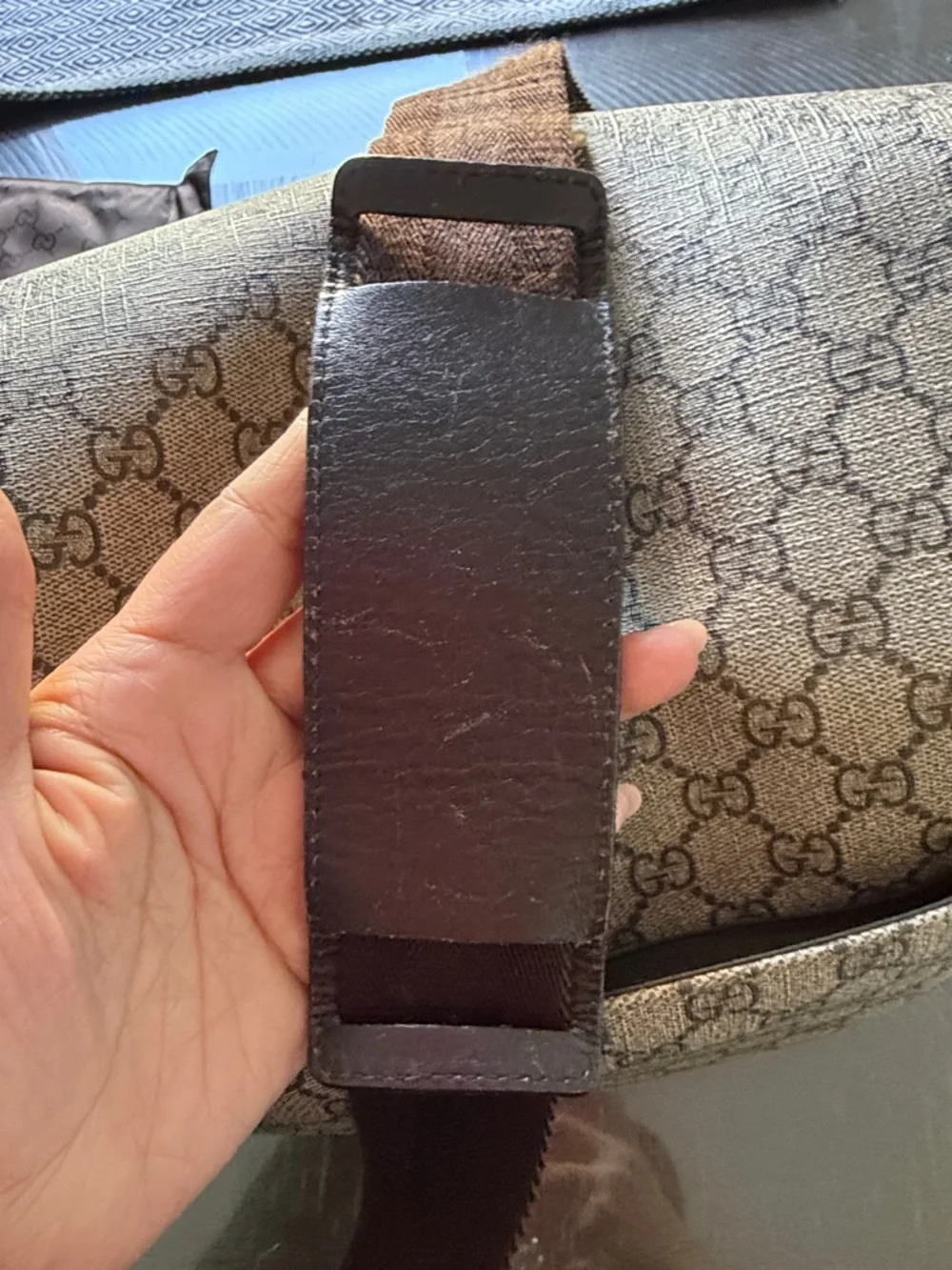 Gucci Brown Monogram Canvas Messenger Bag